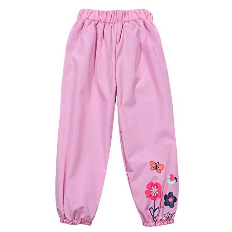 New Spring Summer and Autumn Waterproof Trouser Girls Fashion Childrens Clothing Candy Colored Rainpants Girls Childrens Pants 2-6 Years OldT250318