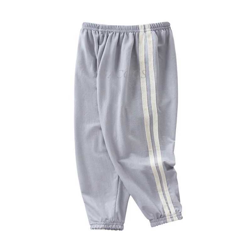Children Trousers For Boys Girls Cotton Linen Elastic Waist Solid Color Summer Mosquito Pants Kids Clothing Long Pants 100-150cmT250318