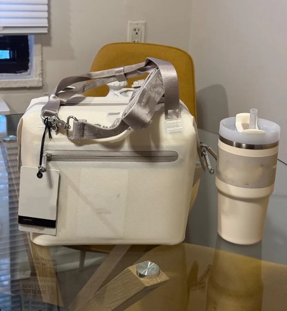 Cooler Bag Lunch Box All Day Julienne Floral Mini Soft 10 Can Cooler with Handles and Strap 12 Hour Cooling Travel Bag Love Shack Fancy Ibiza Sunset