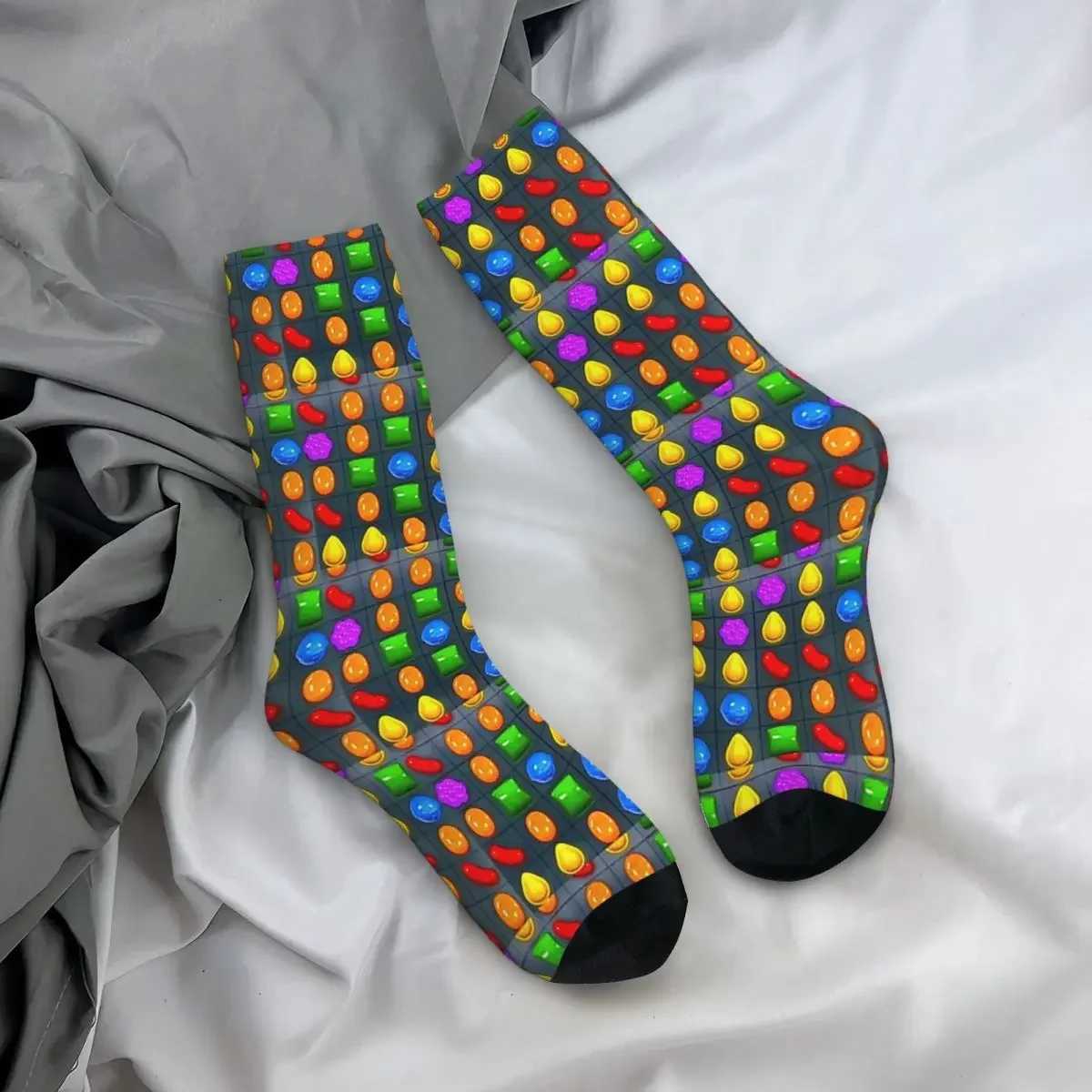 2022 New Candy Crush Socks Harajuku Super Soft Socks Four Seasons Mens Birthday Gift X250319