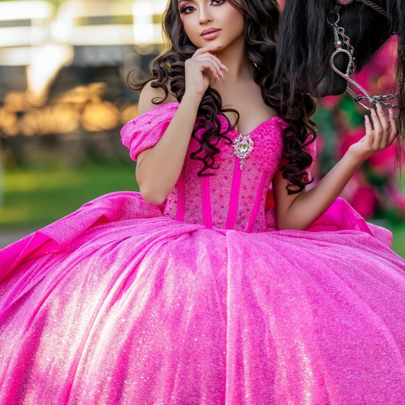 Rose Red Shiny Off Shoulder Quinceanera Dresses Beads Bow Tull Party Birthday Sweet 16 Dress Vestidos 15 De anos
