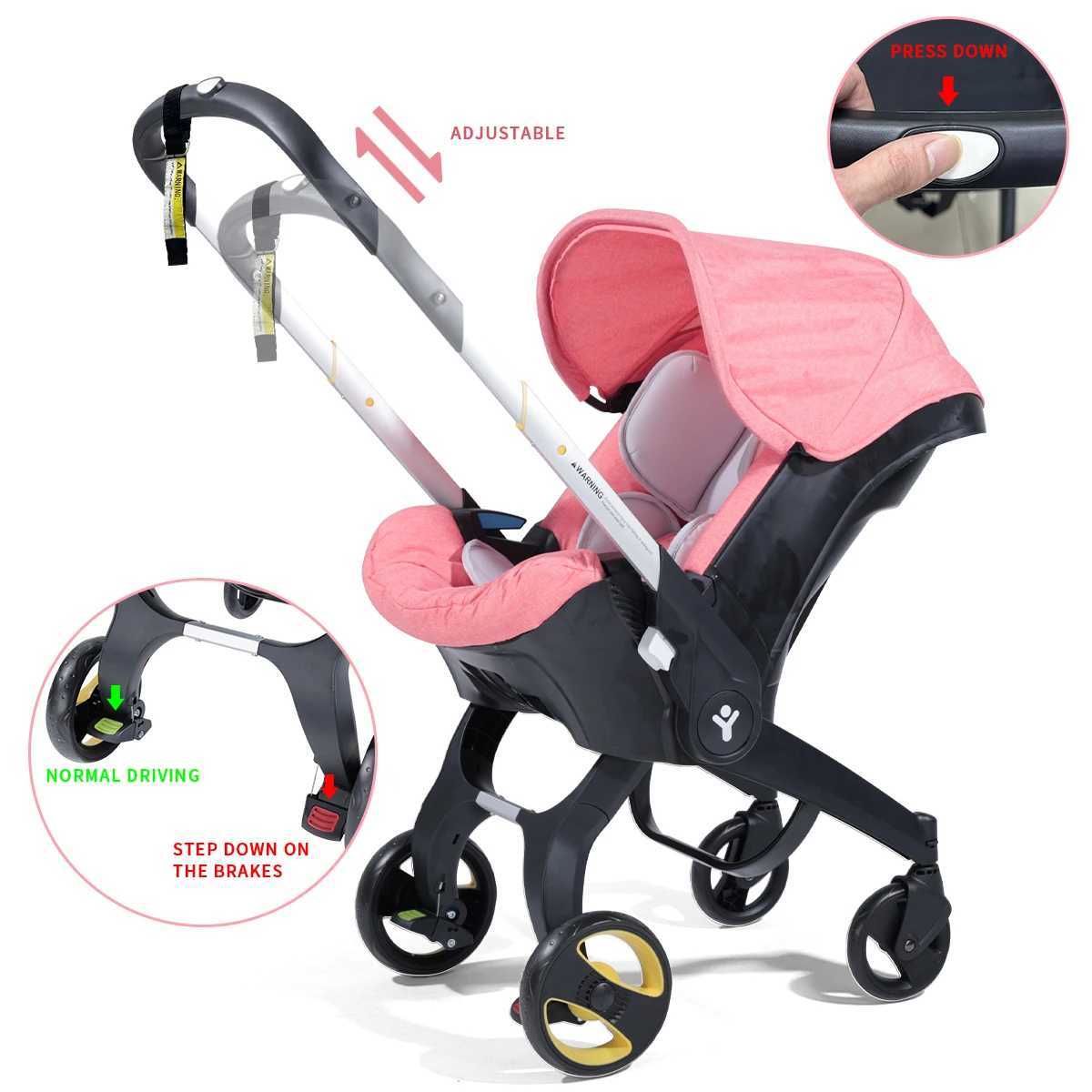 Lightweight baby stroller adjustable handle can be pushed in two directions foldable hand-painted suitable for travel and SH Z250319