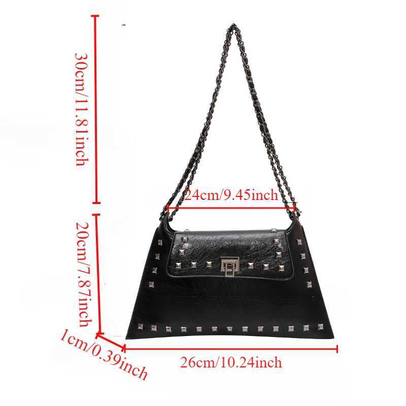 New Arrival Chic Rivet chain bag - FAshion womens eternal Turn Lock shoulder bag - Versatile Daily Companion T250318