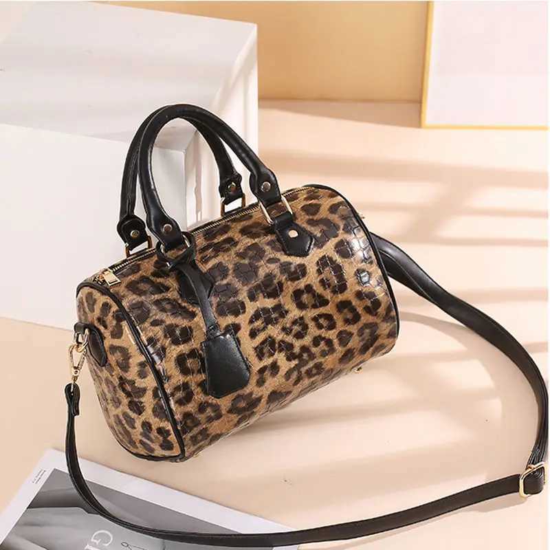 New Fashion Leopard Wen Handbags European Design Patent Leather Ladies Shoder Bags Fem Girl Brand Luxury Crossbody Bag Z250318