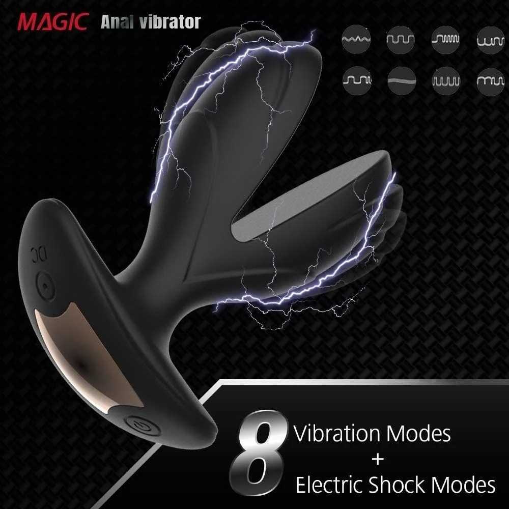 Electric shock pulse anal vibrator vibration extender plug prostate massager suitable for men women G-spot vibrator sex toy coupler W250319
