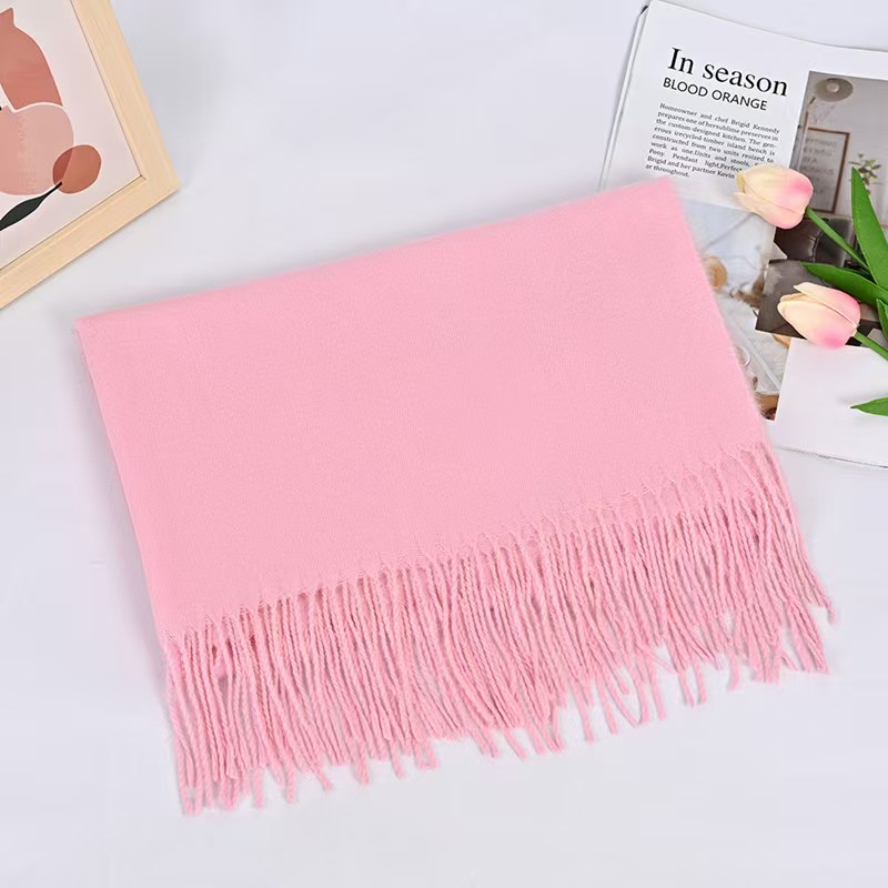 K169 Thick autumn and winter imitation cashmere scarf SKY solid color warm shawl female easy to wear neck scarf gift can be printed