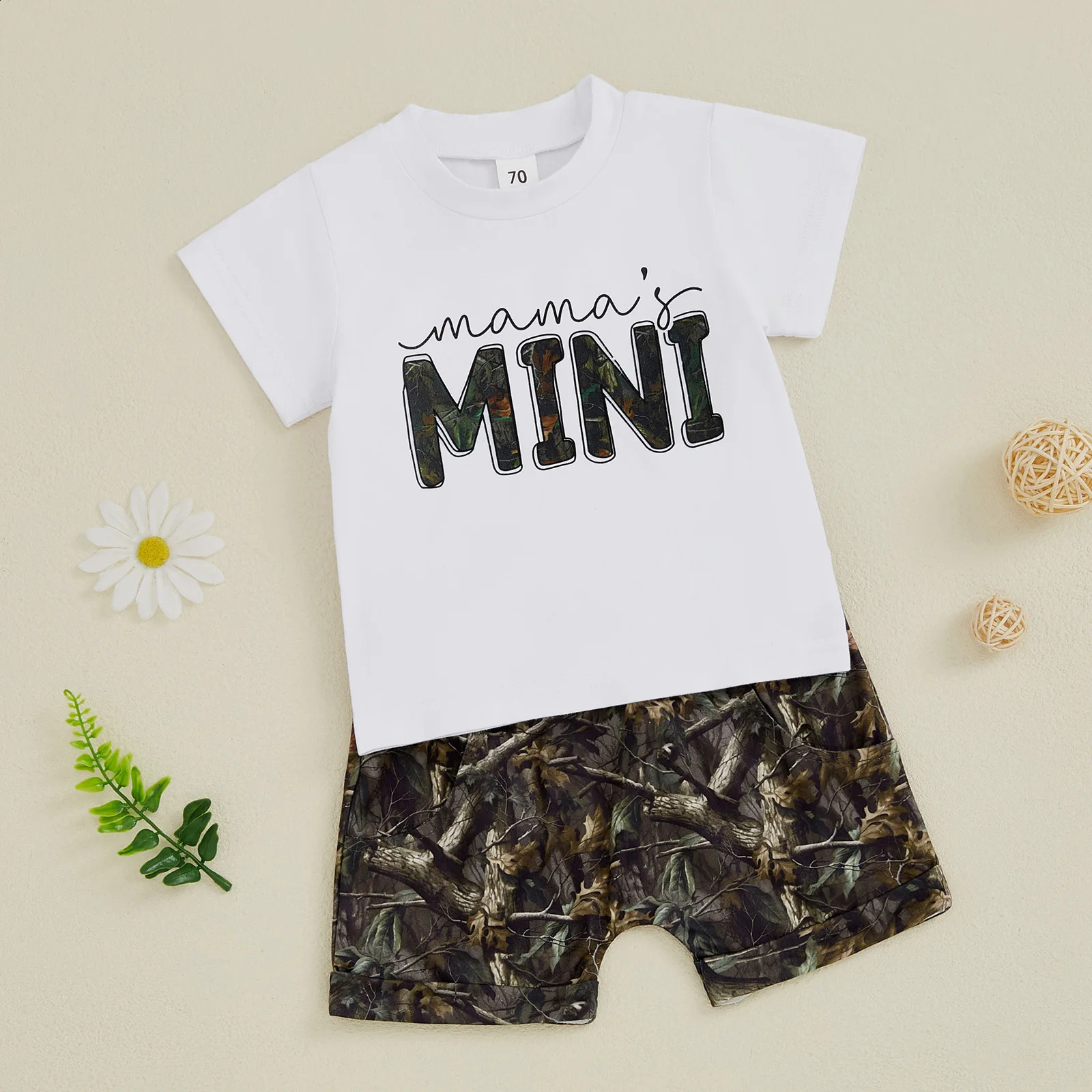 MISOWMNJOY Baby Boy Summer Clothes 2 pieces of toddler clothing letter printed short sleeved Tshirt with childrens set 250319