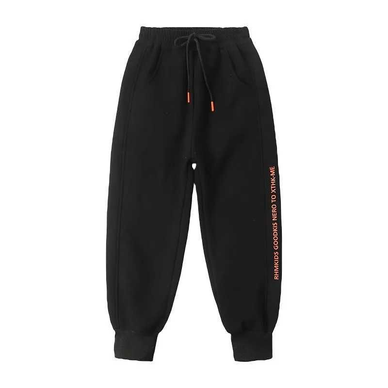 Boys Winter Wool Lined Thick Pants Sports Pants Warm Integrated Velvet Childrens Boys Medium Large Childrens Safety PantsT250318