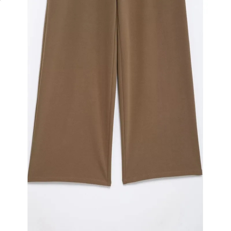 HipBeam Button Trouser Womens Spring Casual Simple Pants Retro Wide Leg 250318
