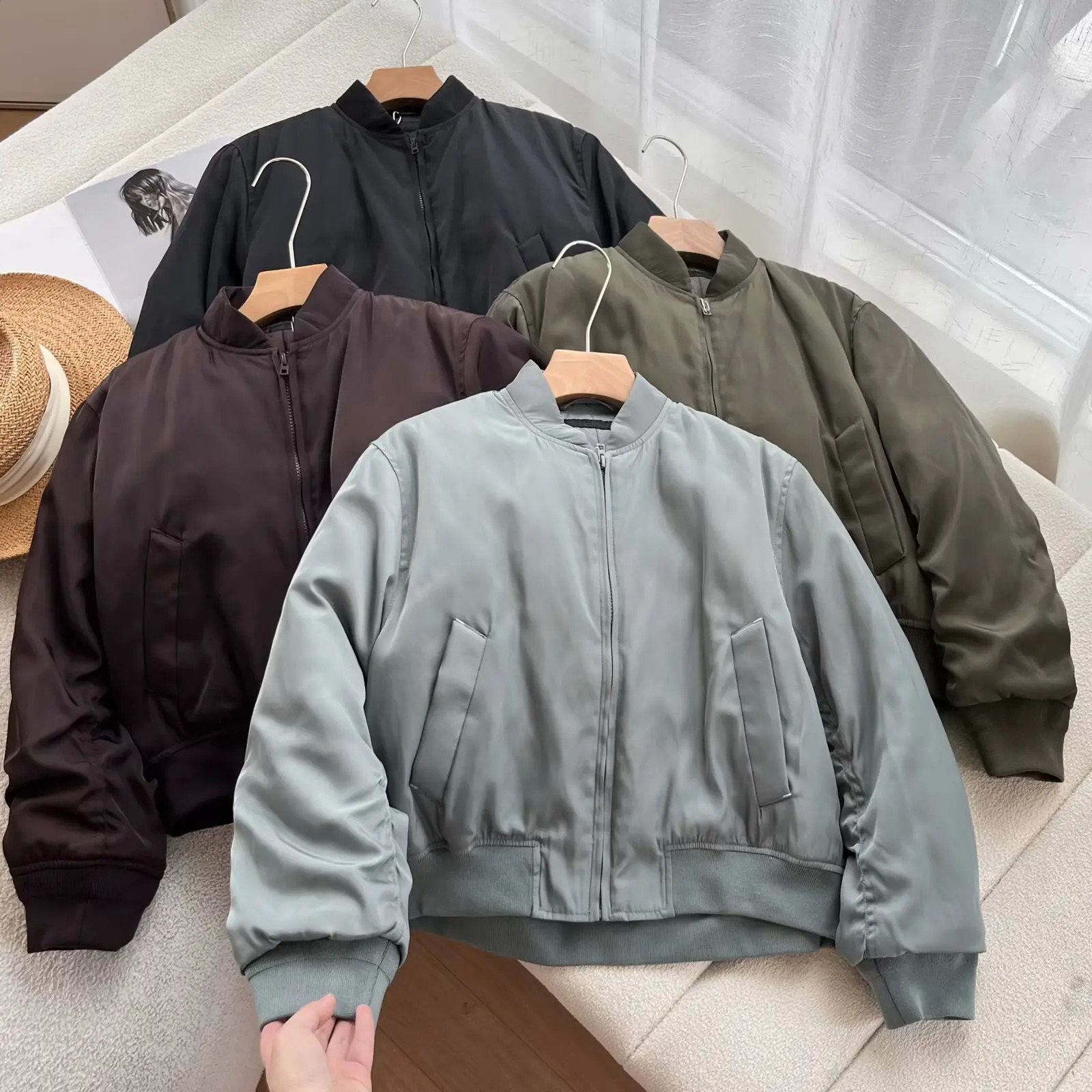 Spring Warm Women Baseball Jackets Oversized Basic Coat Zipper Loose Bomber Jacket Female Outwear 250317
