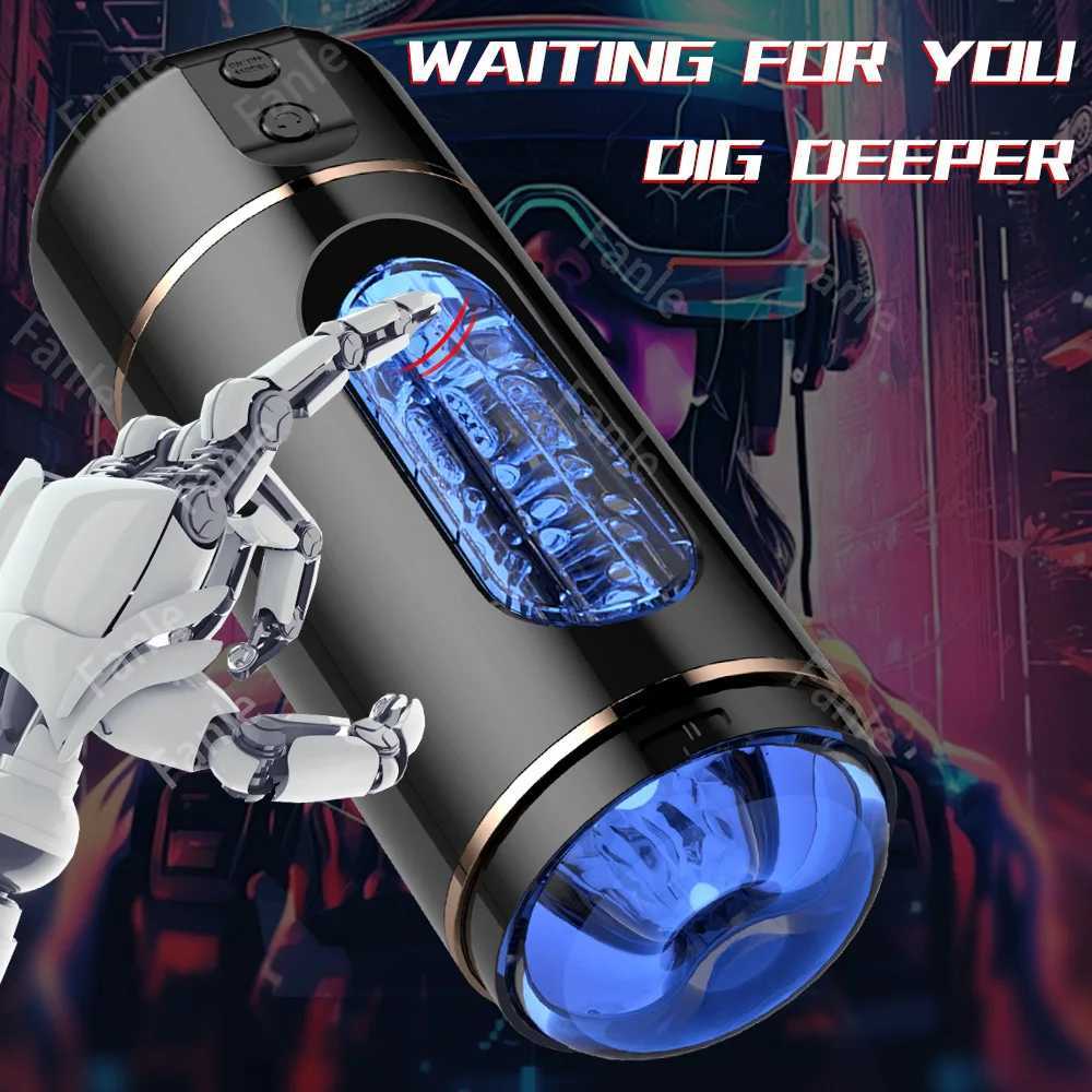 Male Masturbator Cup Vibration Blowjob Squeezable Pocket Pussy Vagina Penis Automatic Oral Sex Machine Toys for Man Adults 18XJ250319