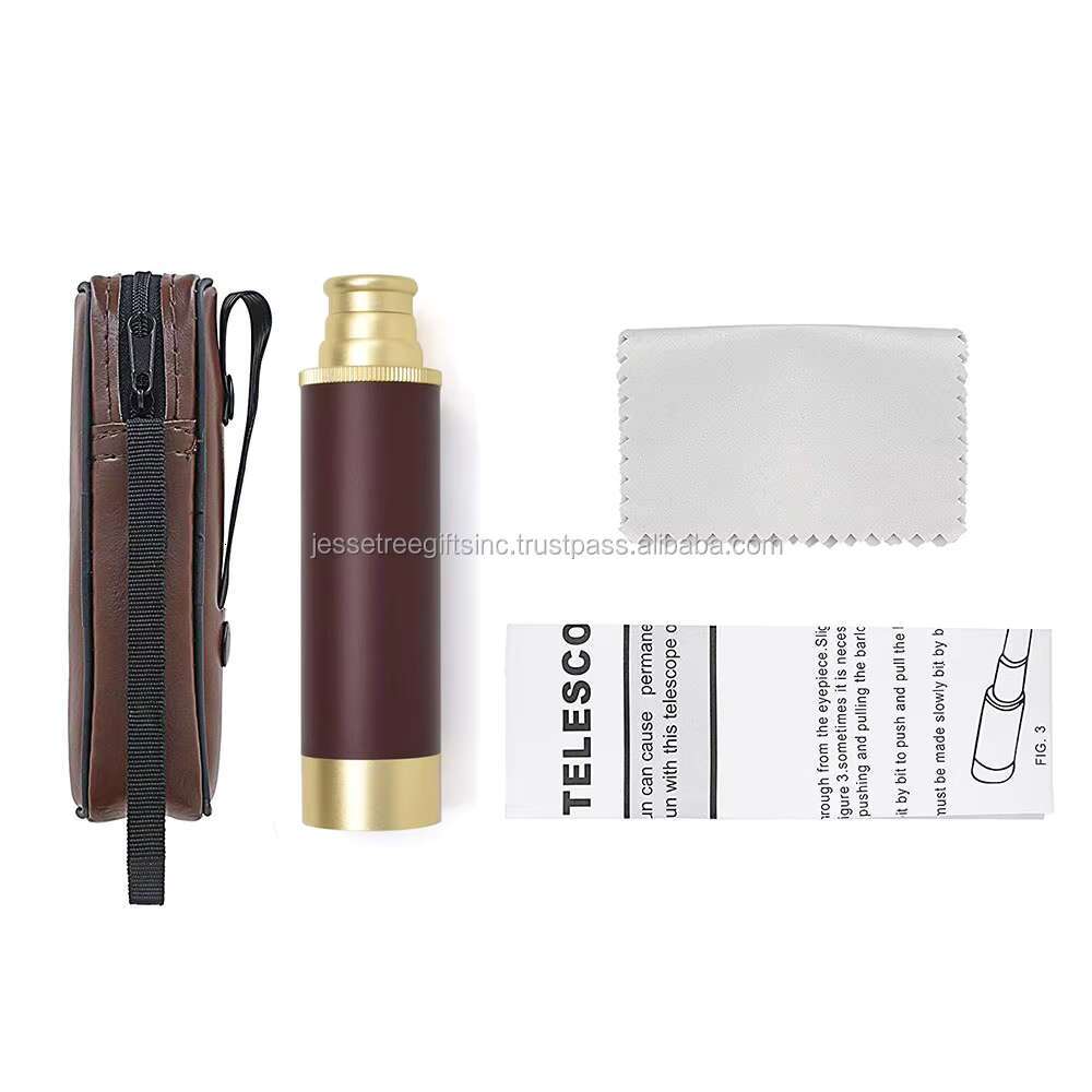 Monocular Handheld Collapsible Brass Telescope - 25x30 Zoomable Portable Pirate Spyglass for Hiking