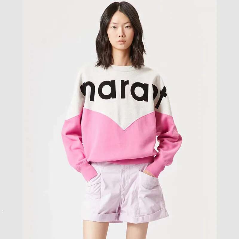 24 Winter New French Niche IS Classic Cking Contrasting Color Matching Women's Fleece Crew Neck Sweater
