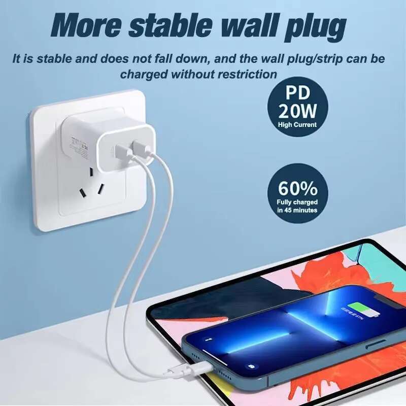 PD 40W Fast Charging Charger for IPhone Samsung EU US Plug 20W Dual USB C Type Quick Charge Adapter Mobile Phone Travel Chargers