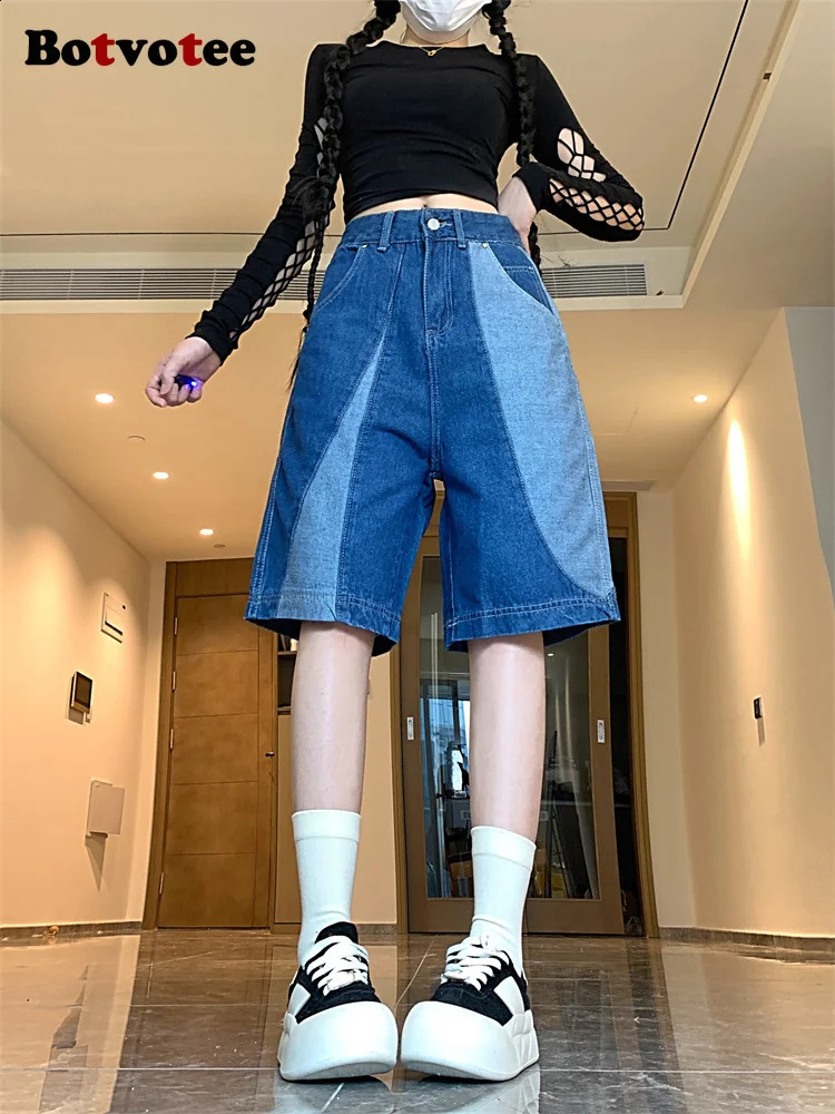 Botvotee Blue Summer Bermuda Womens Jeans Korean Fashion Street Clothing Kayaking Work Denim Shorts 250317