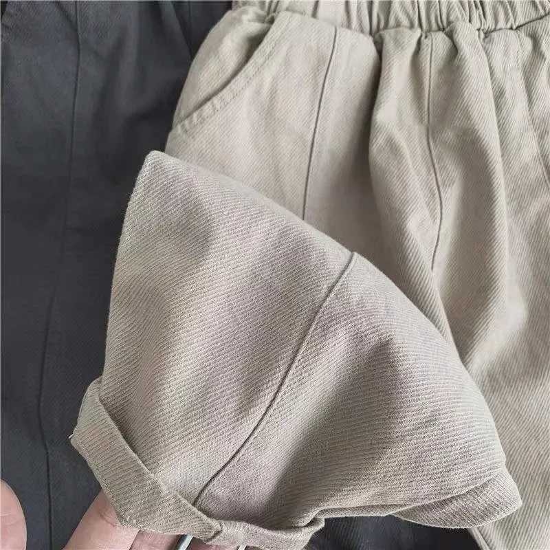 Spring 2024 Baby Retro Pocket Dungarees Loose Girls Casual Pants Solid Boys Fashion Boys ClothingT250318