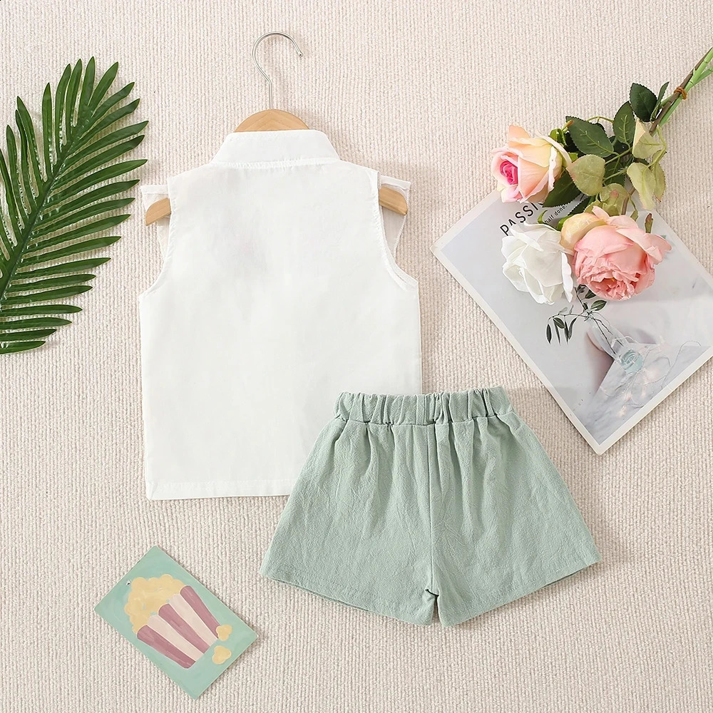 Beautiful Flowers Baby Girls Clothes Sets Summer Little Girl Clothing Set Tops ShirtsShorts 2pcsSet Children Princess 250319