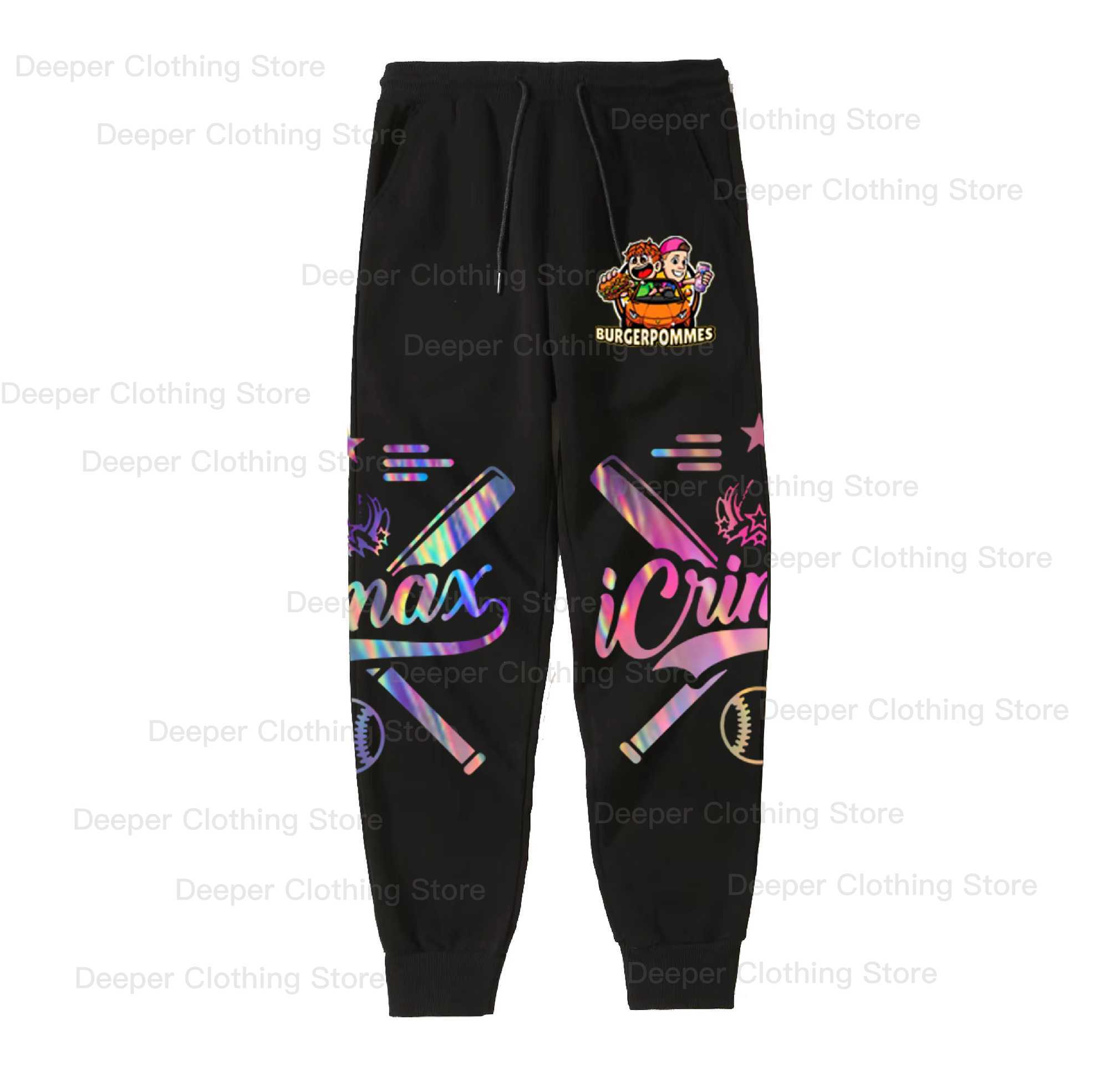 Burgerpommes icrimax Sports pants Men/Women Harajuku Kawaii Sweatpants Y2k Unisex Anime Cartoon kids boy Fashion Casual pants X2503191