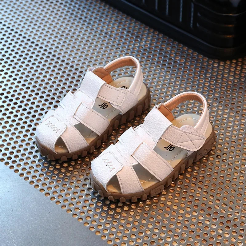 Size 2136 Childrens Shoes Closed Preschool Boys Sandals Leather Breathable Beach Summer 250312