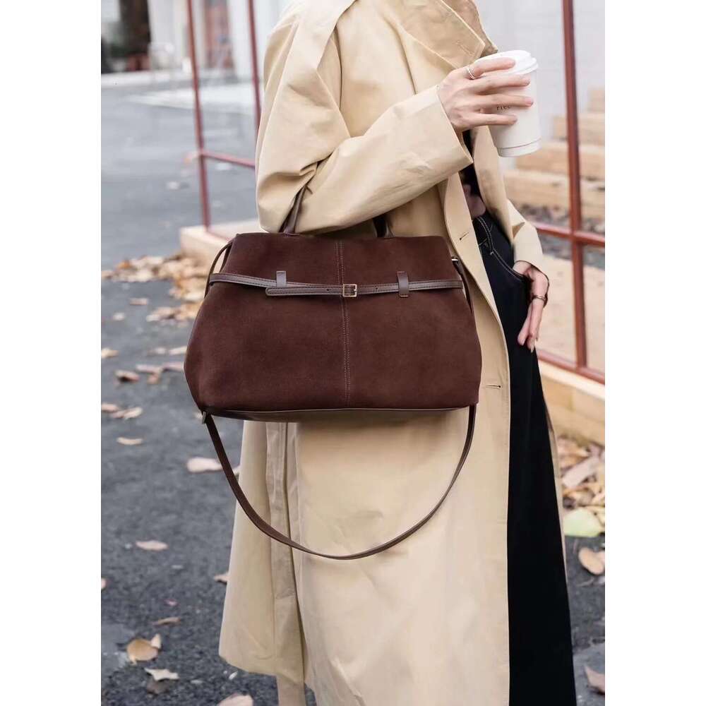 Suede Leather For Women Frosted Bag Retro New Autumn And Winter Casual Shoulder Handbag Commuter Tote