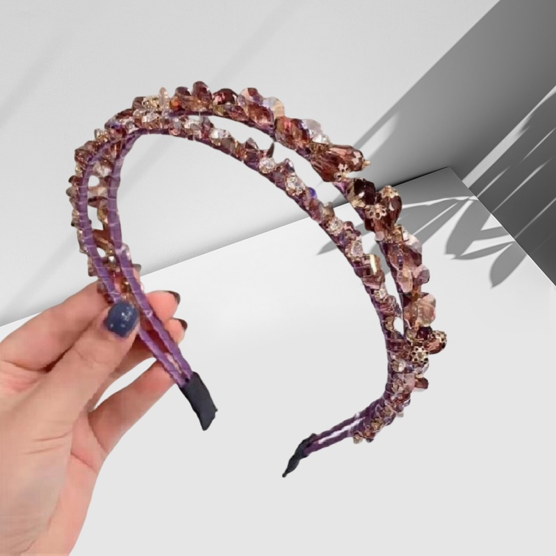 Luxury Double-Tier Sparkle Headband for Women - Chic Headbands with Diamante Embellishments
