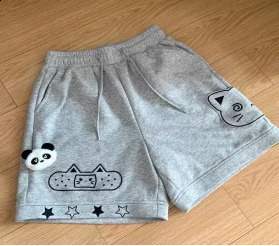 2025 summer high waisted pocket Buddha pattern denim shorts Y2K retro slim suitable for sexy street aesthetic clothing 250319