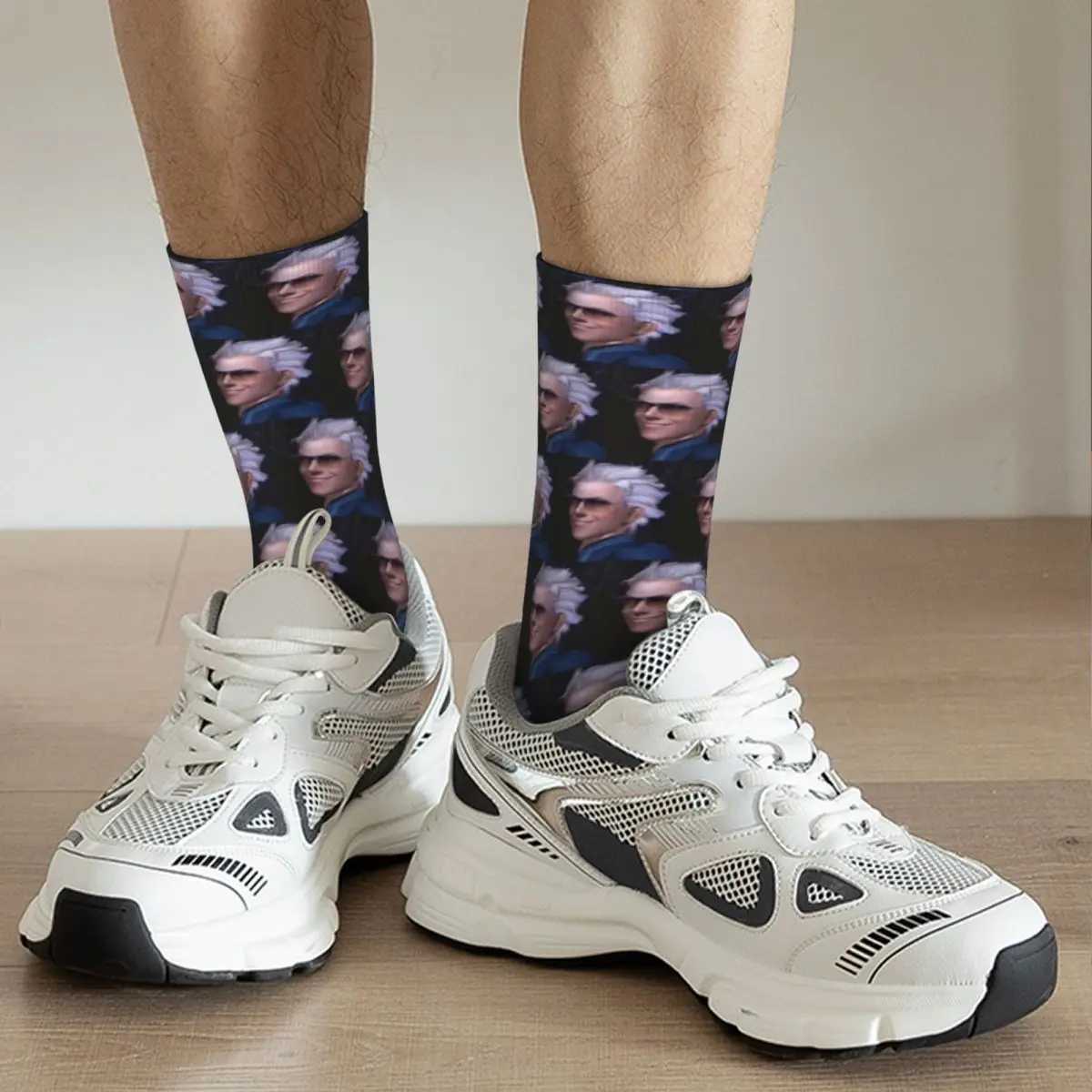 Vergil From The Devil May Cry Series Harajuku High Quality Socks for Four Seasons Mens Birthday Gifts Socks X250319