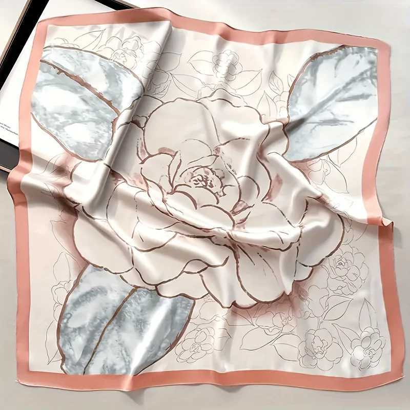 27.5-inch printed square scarf simulating silk smooth neck scarf elegant style sunscreen packaging X250319