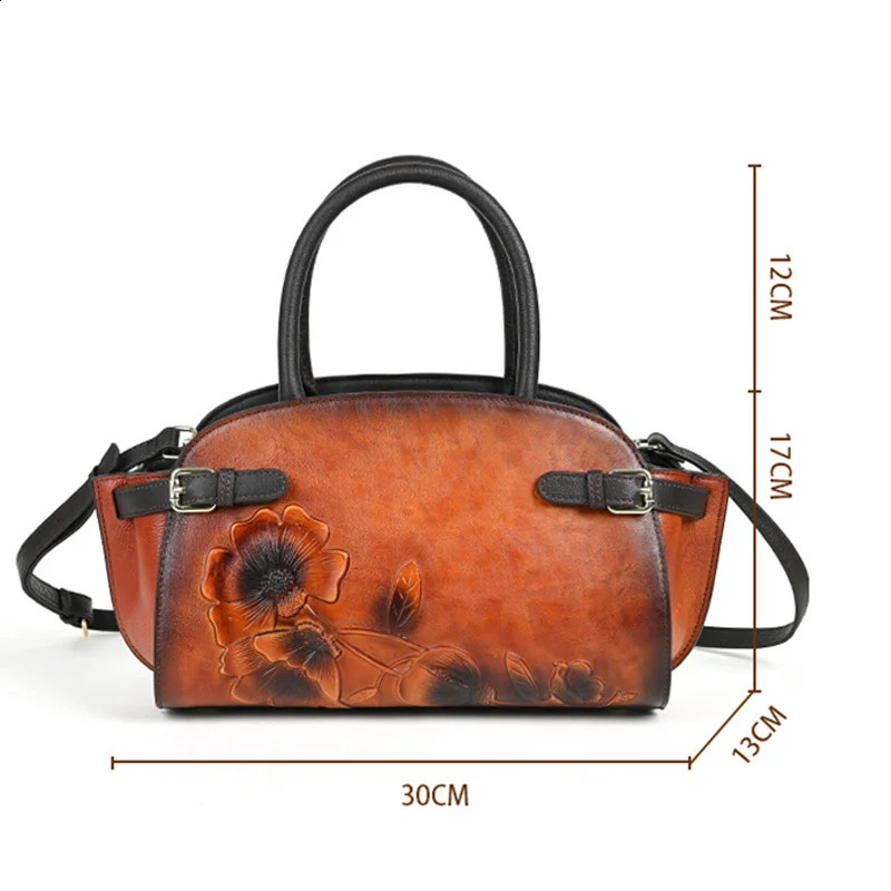 selling retro genuine leather womens bag handbag large capacity 250317