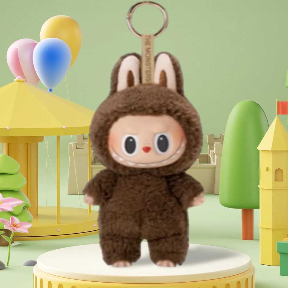 Monster Labubu Sitting down Party Series Heartbeat Macaron Doll Kawai Guessing Bag Model Bag Keychain Series DecorationT250318
