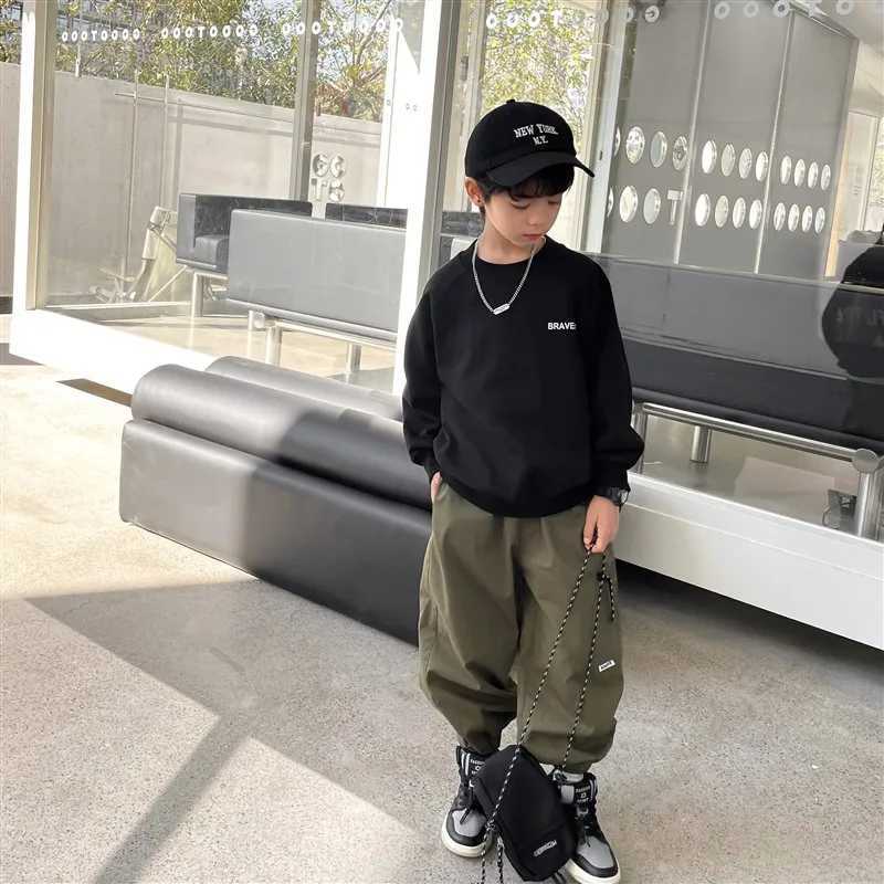 Childrens clothing fashionable loose harem pants summer thin breathable casual pants boys street hip-hop pantsT250318