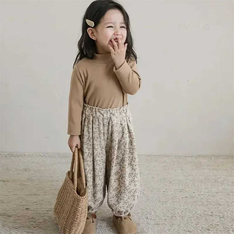 1-12Y Childrens Korean Casual Clothing Autumn Baby Retro Loose Boys Outdoor Harem Pants Printed Girls Childrens Fashion TrousersT250318
