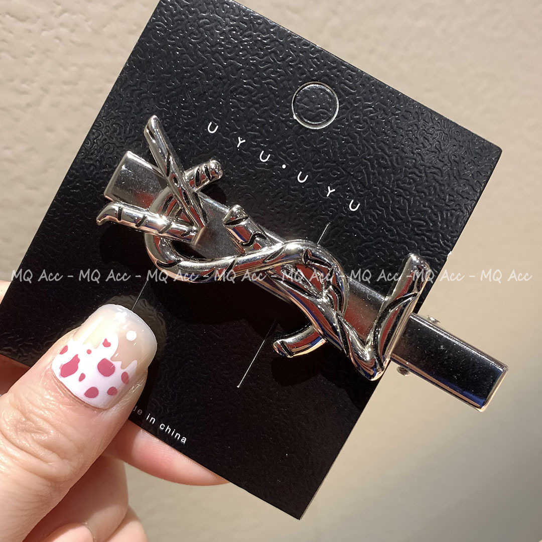 Hair Clips Barrettes Ys Gold Silver Leather Hair Clip with Bangs Sweet and Cool Girl Style Duckbill Versatile H250318