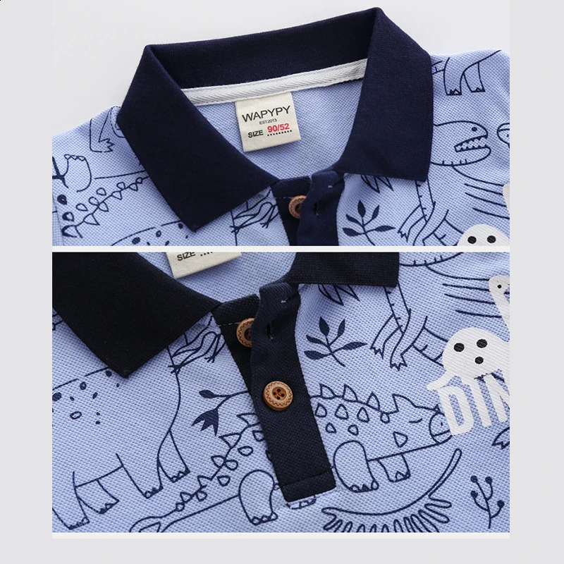 Children Clothes Summer Cotton Polo Shirts Short Sleeve Dinosaur Toddler Boy Polos T Shirt Baby born 3 to 6 9 12 18 24 Months 250319