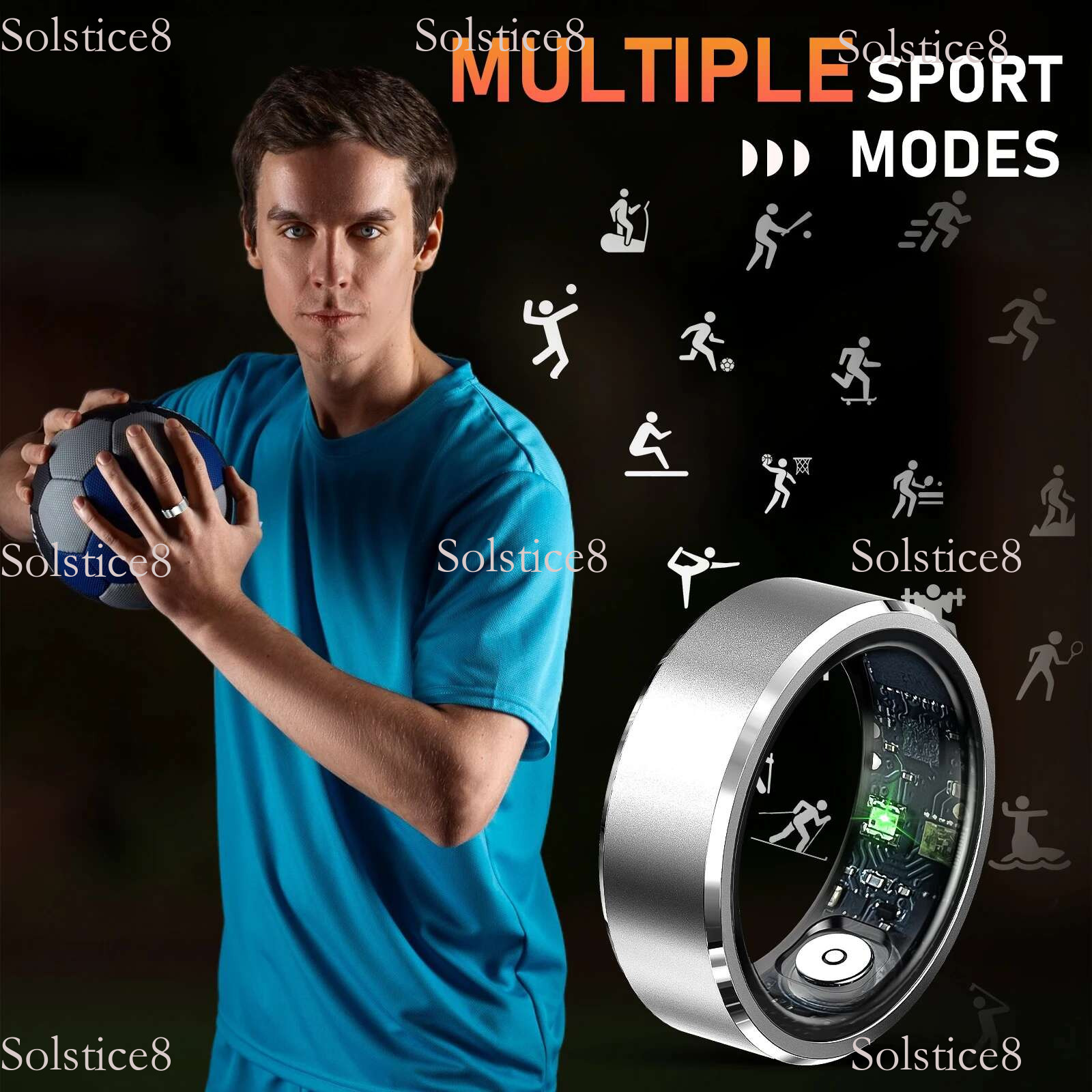 LaNikar 2025 New R5 Smart Ring Blood Oxygen Heart Rate Health Monitor Multi-sport Modes Waterproof Bluetooth 5.1 For Android IOS