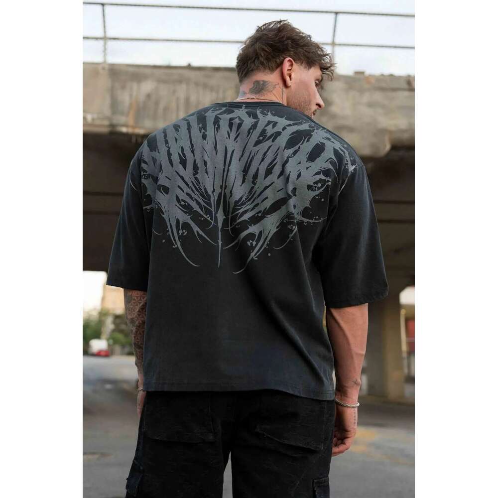 YA American style new spring/summer men's T-shirt, men's casual loose fashion brand printed cotton short sleeved sportswear