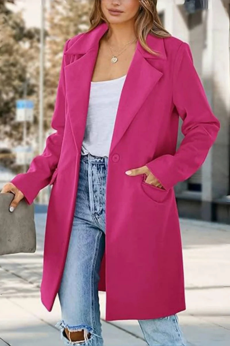 Womens Double breasted Winter Coat Long Wool Blended Jacket Collar Clothing 250319