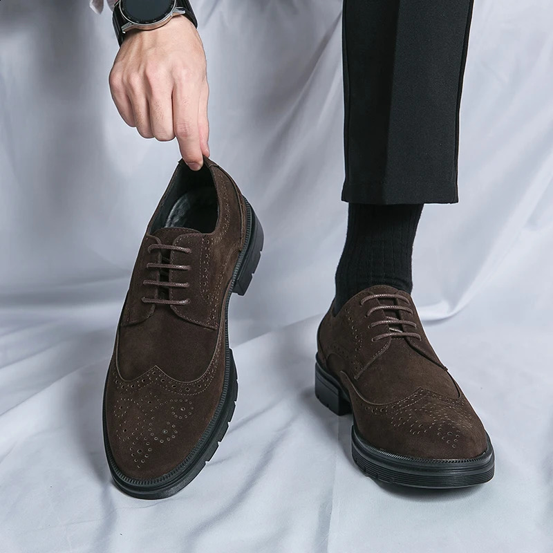 Men Oxford Shoes Comfort Suede Leather Shoes Vintage Slip-on Classic Casual Men Solid Color Shoes Wedding Male Lightweight Shoes 250314