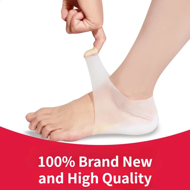 Unisex Invisible Height Lifting Increase Insoles Men Women Silicone Elastic Heel Pad Foot Protection Heel Cushion Hidden Insole 250319