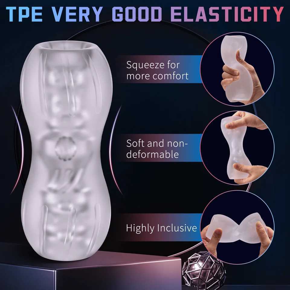 Handheld transparent masseur real vaginal oral sex deep throat stimulator mens Dick Glans coach masseur sex toyXJ250319