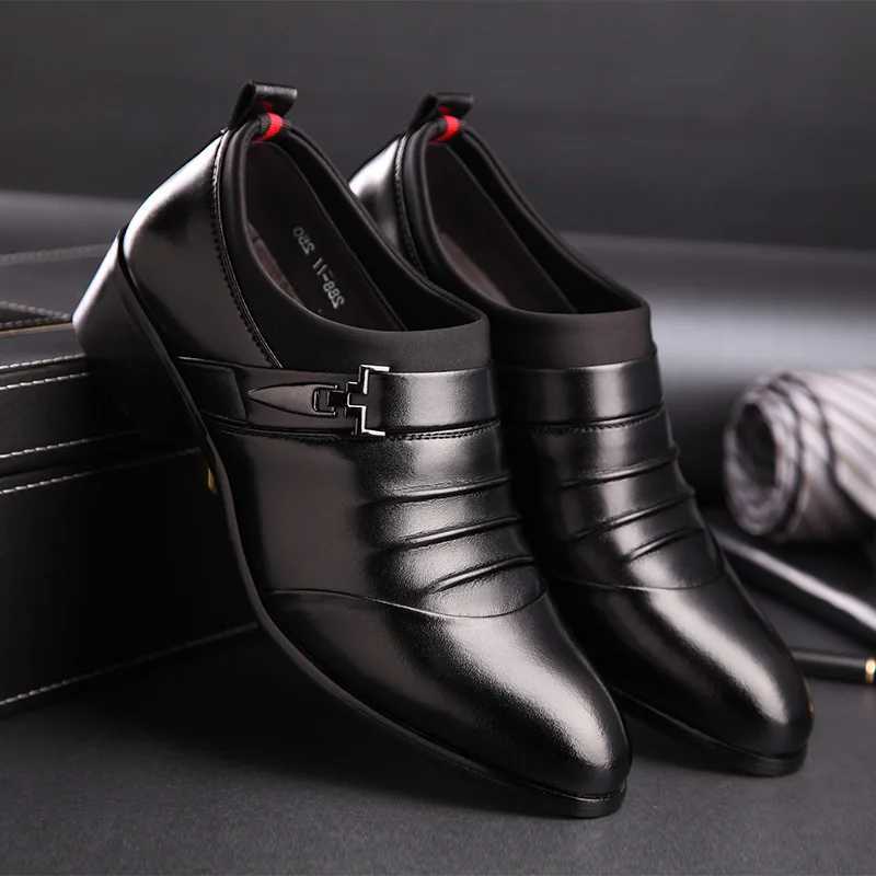 Mens casual leather shoes and orgasmic mens shoes business formal casual shoes UK Pointed toe capsXJ250319