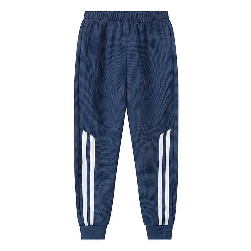 1/3 childrens waffles solid color sports pants boys casual clown harem pants elastic waist running pants girls fashionable pantsT250318