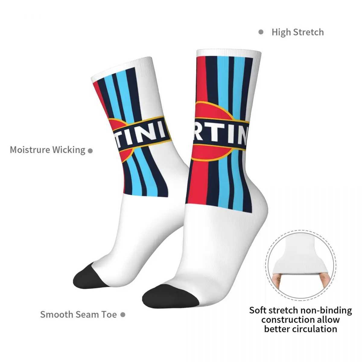 Martini Racing Socks Harajuku High Quality Stockings All Season Long Socks Accessories for Mans Womans Gifts X250319