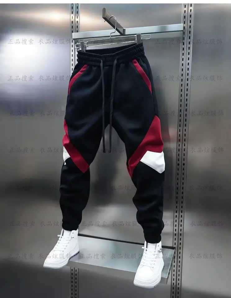 Patchwork Fashion Jogger Sweatpants 2024 Autumn New Outdoor Casual Trousers Cotton Harem Pants Elastic Waist Mens Clothing X250319
