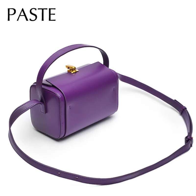 Popular Women Handbag Glossy Smooth Oil Wax Cowhide Leather Flap Shoulder Bag Small High-End Ladies Dating Purse