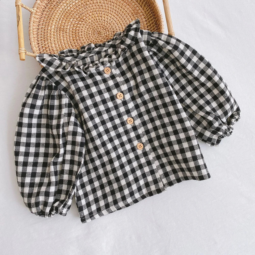 Spring fashion fine cotton baby girl shirt full sleeve floral bottom project born clothing 250319