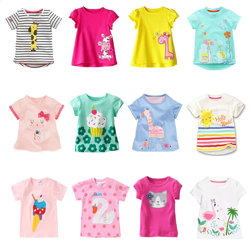 Kids Girl T Shirt Summer Baby Cotton Tops Toddler Tees Clothes Children Clothing Cartoon T-shirts Short Sleeve Casual Wear 250319