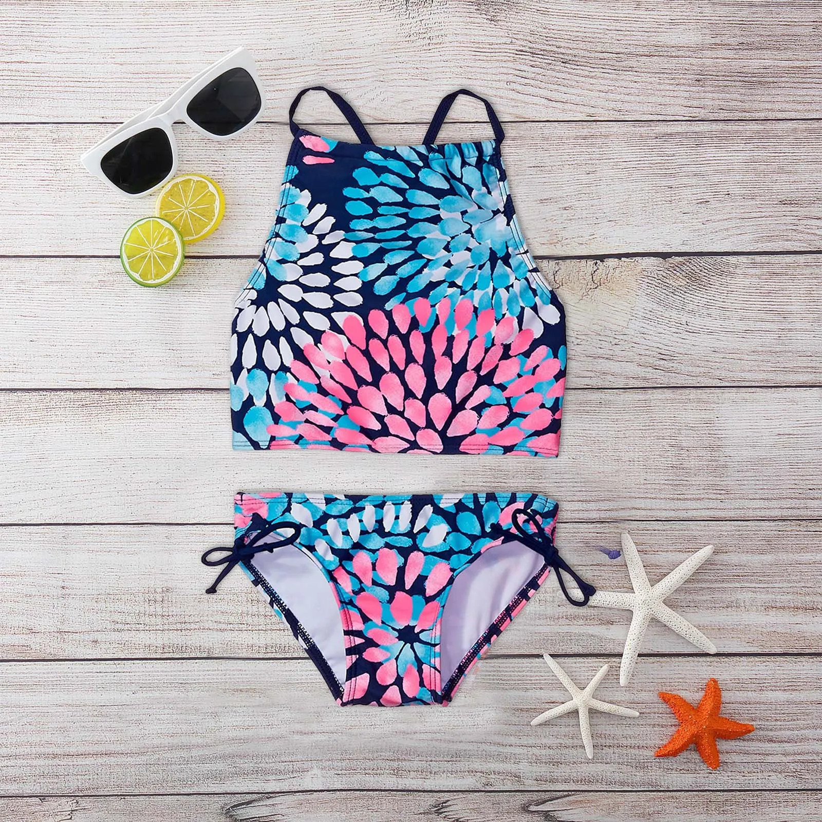 Sport Outfits Beach Daisy 2- Swimsuit Girls Girls Swimwear Bathing Suits for Toddler Girls Kid Bikini 250319