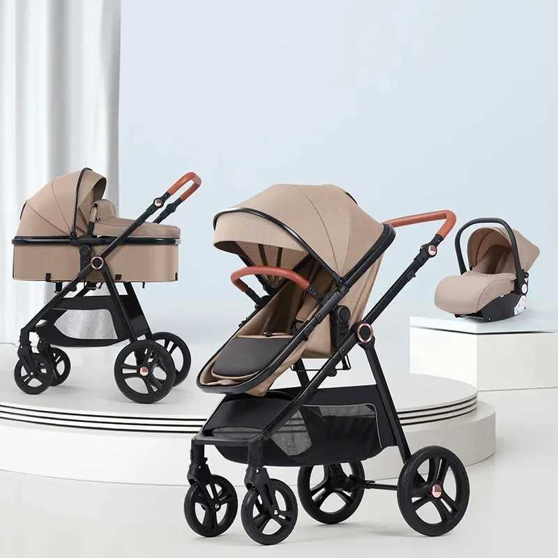 Multi functional three in one lightweight childrens stroller luxurious landscape stroller foldable newborn stroller Z250319