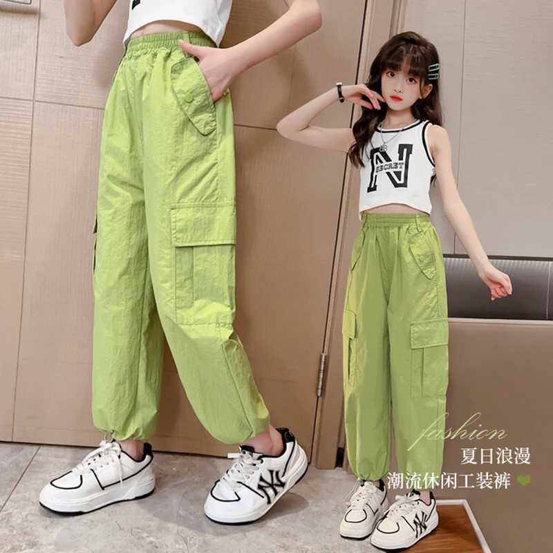 Spring/Summer Teen Girls Pants Childrens Trousers New Fashion Korean Edition Childrens Product Pants 6 8 10 12 14 Year Old Youth ClothingT250318